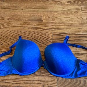 Blue padded bra